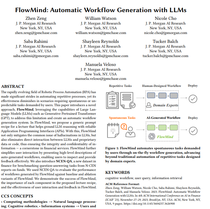 摩根大通发布FlowMind：一种新型AI工具，用于自动化金融流程